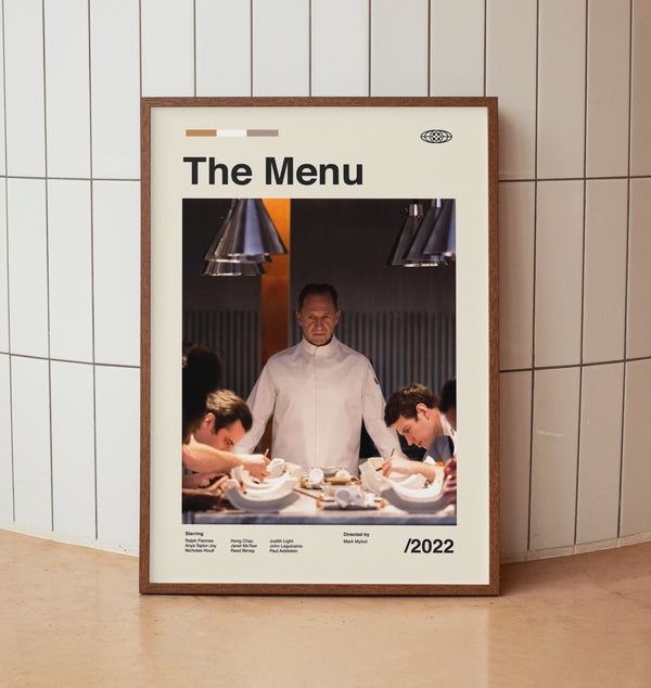 The Menu - Ralph Fiennes - Vintage Minimalist Midcentury Wall Art Print 1562597060