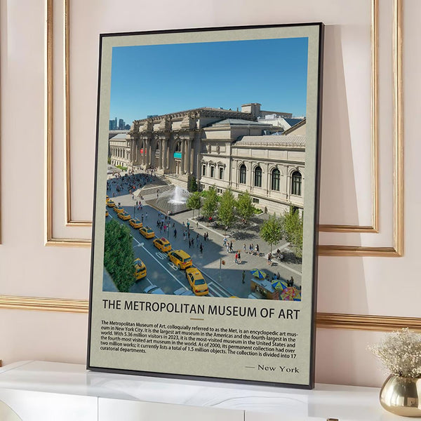 The Metropolitan Museum of Art- New York City Landmark Travel Poster Travel Printed Canvas Landscape Prints Gifts for Lover City poster 1763781315