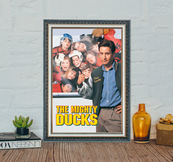 The Mighty Ducks Movie Poster, The Mighty Ducks (1992) Movie Poster, High Quality Canvas Cloth Poster, Festival Decor 1627204141