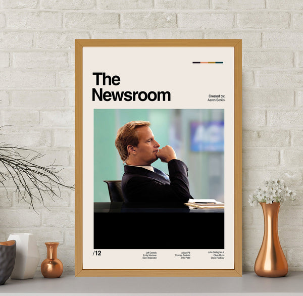 The Newsroom Poster, The Newsroom Print, Minimalist Poster, Retro Movie Poster, Vintage Poster, Midcentury Wall Art, Home Decor, Wall Decor