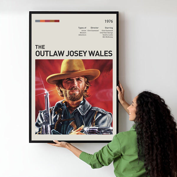 The Outlaw Josey Wales Movie Poster  Minimalist  Midcentury Poster  Wall Art Print  Retro Movie Poster 1746127189
