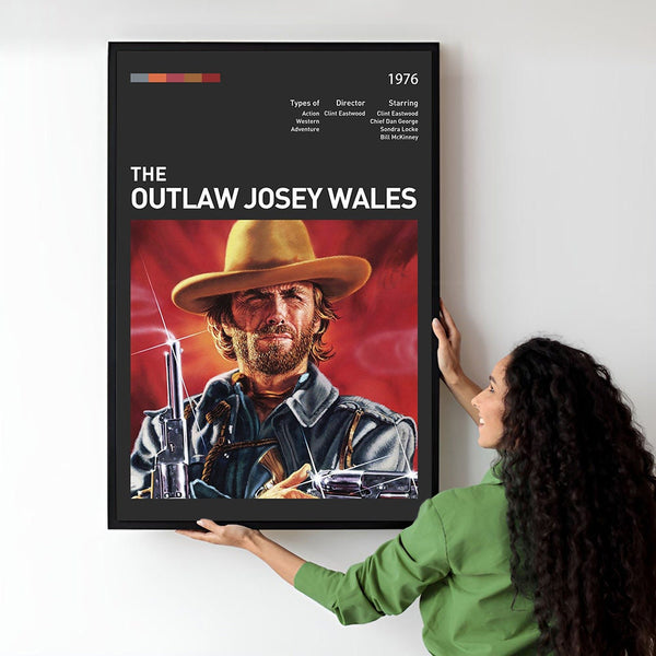 The Outlaw Josey Wales Movie Poster  Minimalist  Midcentury Poster  Wall Art Print  Retro Movie Poster 1746127189 - Copy
