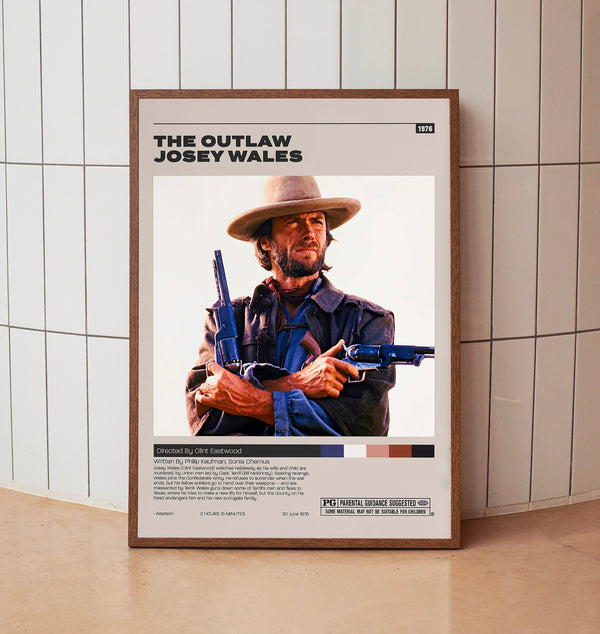 The Outlaw Josey Wales, Clint Eastwood, Minimalist Movie Poster