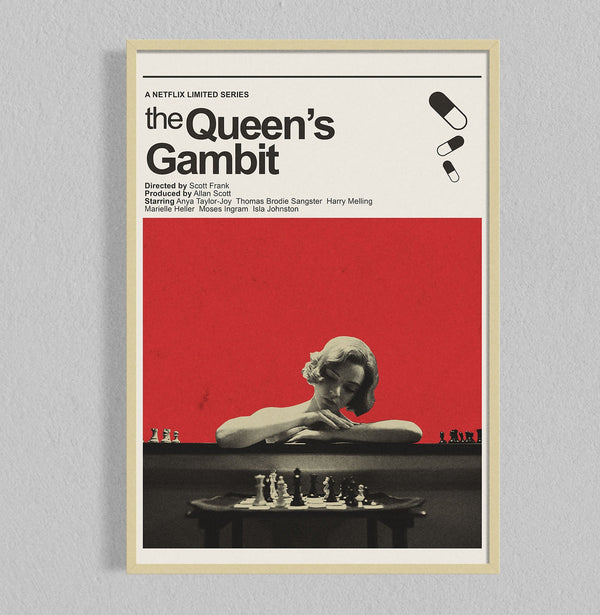The Queen's Gambit Mid Century Movie Poster  Film Posters  Minimalist Movie Poster    Wall Art Poster 962220956
