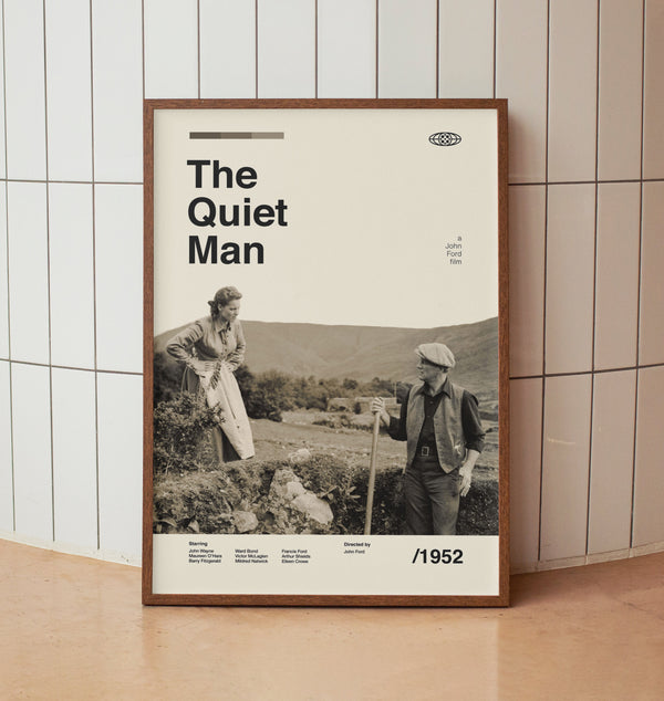 The Quiet Man Vintage Movie Poster - John Wayne John Ford - Minimalist Midcentury Wall Art Print