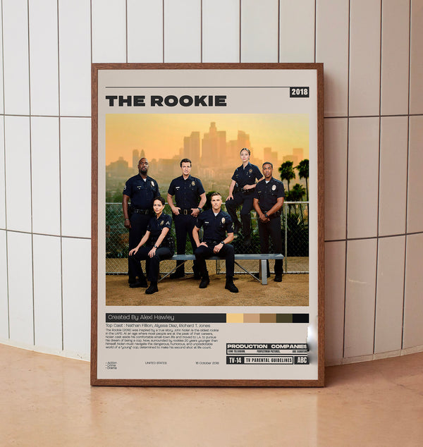 The Rookie Poster, Alexi Hawley, Minimalist Tv Series, Vintage Retro Art