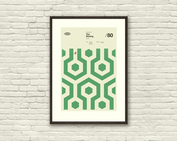 The Shining - Kubrick Inspired Poster, Art Print - Minimalist Shapes, Collage, Swiss, Green, Hexagon, Vintage 626723862