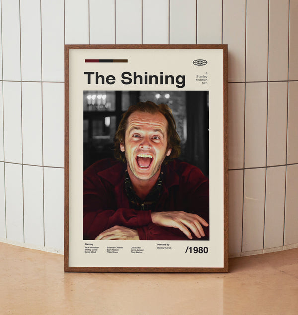 The Shining Vintage Movie Poster - Jack Nicholson Stanley Kubrick -  Midcentury Minimalist Wall Art Print
