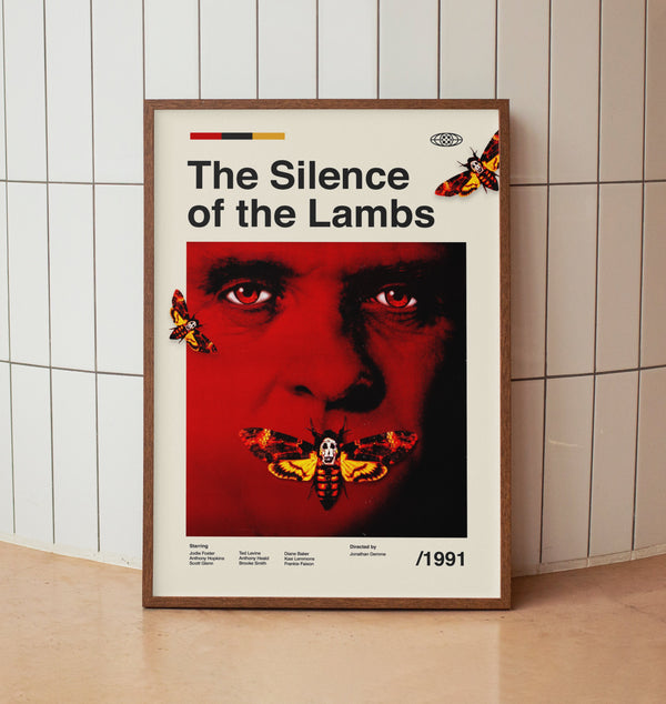 The Silence of the Lambs Vintage Movie Poster - Anthony Hopkins - Minimalist Midcentury Wall Art Print 1601061503
