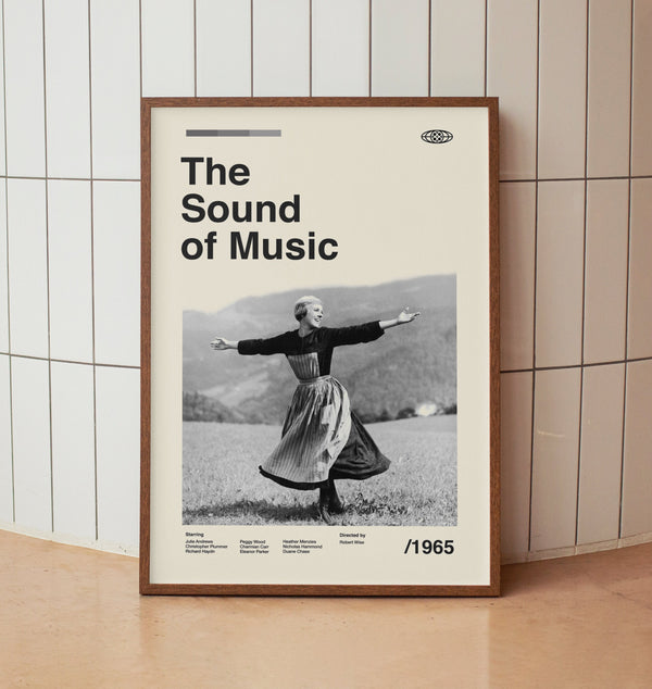The Sound of Music Movie Poster - Julie Andrews Christopher Plummer - Vintage Minimalist Midcentury Wall Art Print 1564796389