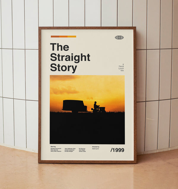 The Straight Story Vintage Movie Poster - David Lynch - Minimalist Midcentury Wall Art Print 1571638612
