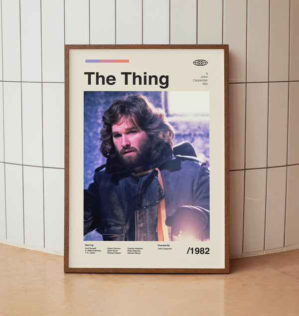 The Thing 1982 Movie Poster - Kurt Russell - Vintage Minimalist Midcentury Wall Art Print