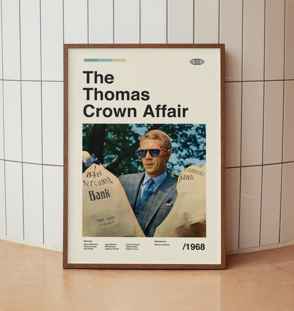 The Thomas Crown Affair Vintage Movie Poster - Minimalist Midcentury Wall Art Print