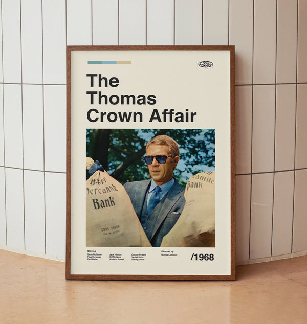 The Thomas Crown Affair Vintage Movie Poster - Minimalist Midcentury Wall Art Print 1463686046