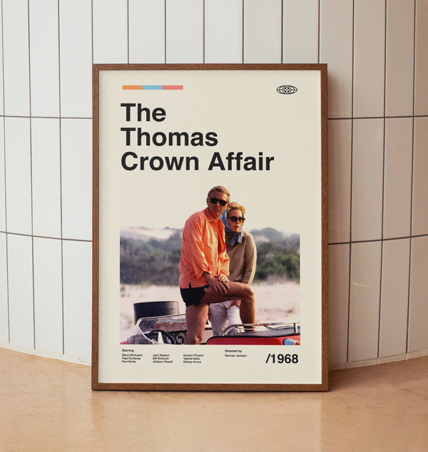 The Thomas Crown Affair Vintage Movie Poster - Minimalist Midcentury Wall Art Print 1477882437