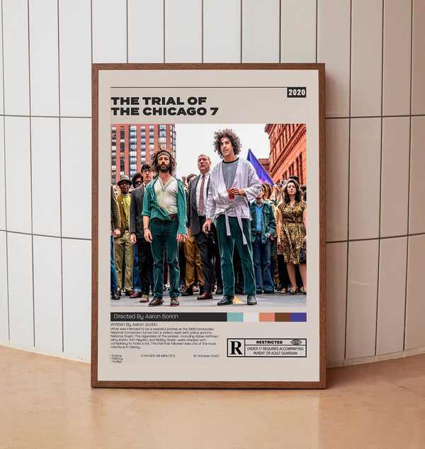 The Trial of the Chicago 7, Aaron Sorkin, Minimalist Movie Poster