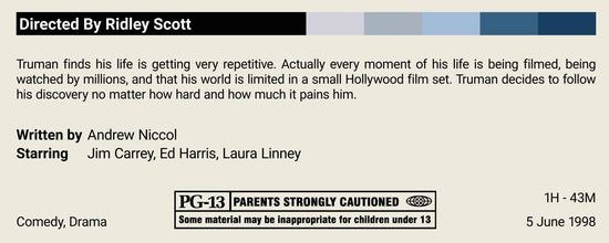 The Truman Show Movie Poster  Minimalist Movie Poster  Jim Carrey  Custom Movie Print  Wall Art Print  Couple Gift  Home decor 1610132933