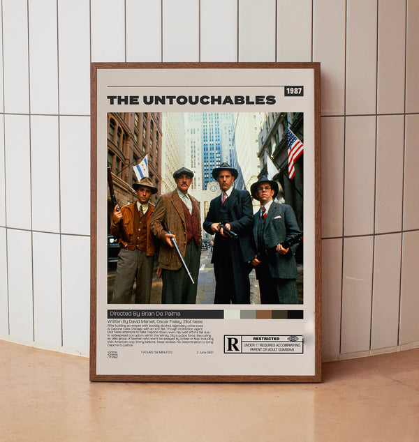 The Untouchables, Brian De Palma, Retro Movie Minimalist Movie Poster, Vintage Retro Art