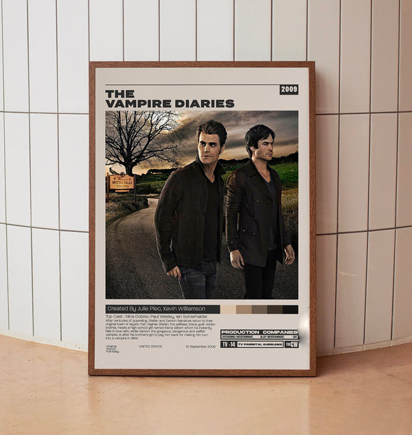 The Vampire Diaries, Julie Plec, Minimalist Tv Series, Vintage Retro Art 1