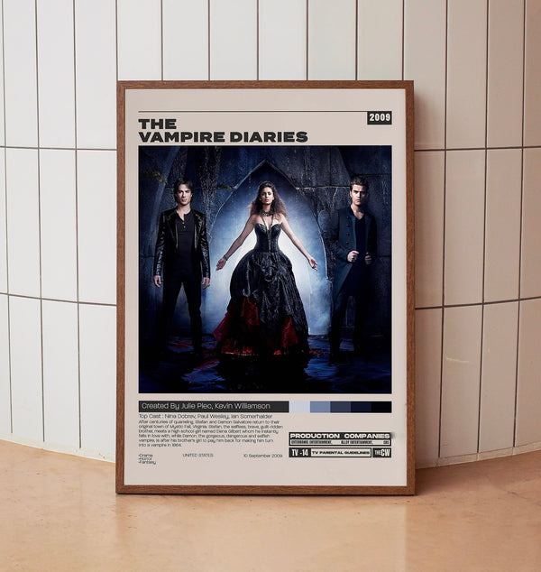 The Vampire Diaries, Julie Plec, Minimalist Tv Series, Vintage Retro Art Print