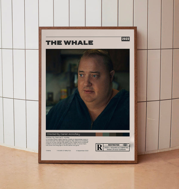 The Whale Poster, Darren Aronofsky, Minimalist Movie Poster, Vintage Retro Art Print