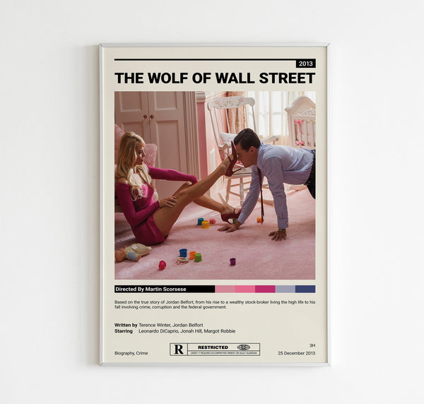The Wolf of Wall Street Movie Poster  Martin Scorsese  Leonardo DiCaprio  Vintage Retro Art Print  Wall Art Print  Home decor 1621038622