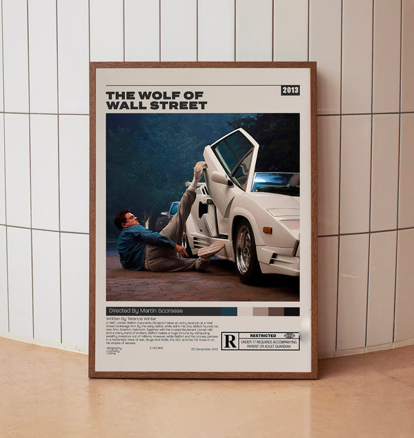 The Wolf of Wall Street, Martin Scorsese, Minimalist Movie Poster, Vintage Retro Art