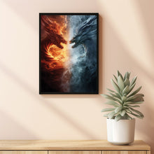 Dragons Oil Painting Poster - Ice and Fire Dragons Wall Art  Epic Fantasy Dragons Art  Ideal Gift for Dragon Enthusiasts