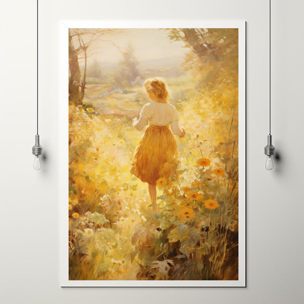 Women of Colors Art Print - Serene Girl with Flowers Poster - Nature-Inspired Home Wall Decor - Forest Ambiance Illustration for Cozy Interiors - Gift For Her