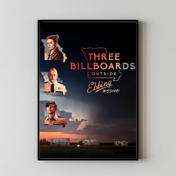 Three Billboards Outside Ebbing, Missouri 2017 Poster Art Print Movie Posters Gift for Movie lovers