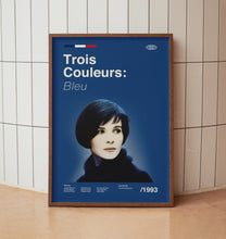 Three Colours Blue Wall Art Print -  French Movie Poster - Midcentury Modern Art 1425125618