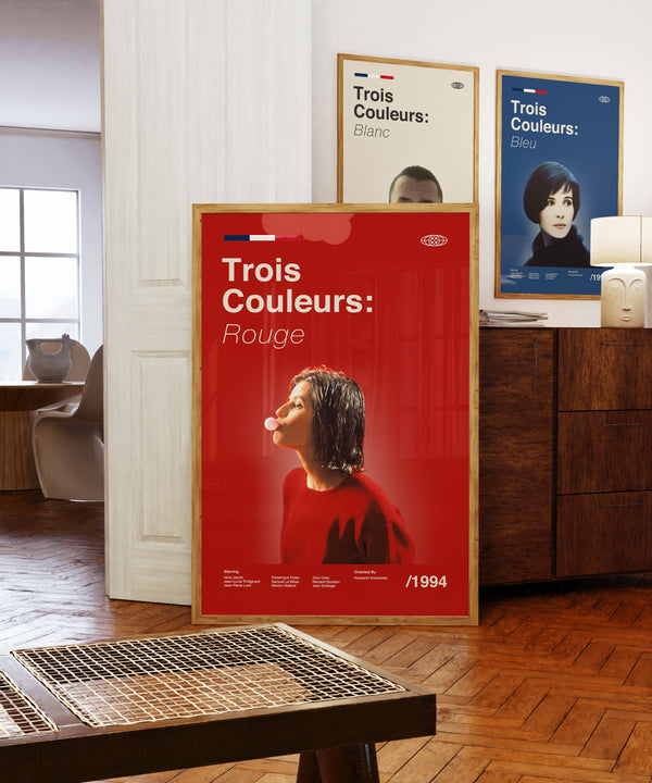 Three Colours Red Wall Art Print -  French Movie Poster - Midcentury Modern Art 1439333779