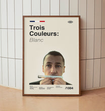 Three Colours White Wall Art Print -  French Movie Poster - Midcentury Modern Art 1425124010