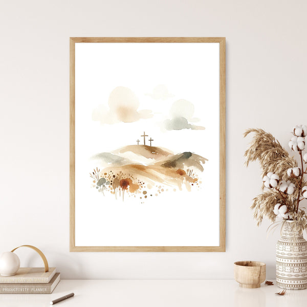 Three Crosses Minimal Modern Boho Christian Wall Art Poster Print Crucifixion Bible Scene Calvary Catholic Scripture Home Decor Frame Canvas 1665707797