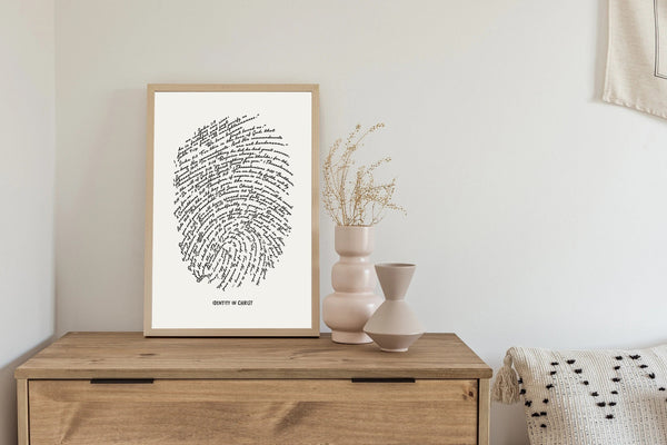 Thumbprint of God Bible Quote Canvas Wall Art Poster Modern Minimalist Scripture Watercolor Boho Christian Gift Living Room Home Decor Frame 1669351001