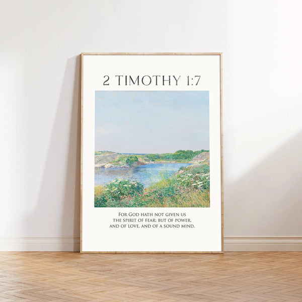 Timothy 17 Bible Quote God Not Given Us Canvas Wall Art Poster Modern Minimalist Scripture Watercolor Boho Christian Gift Home Easter Print 1651929564