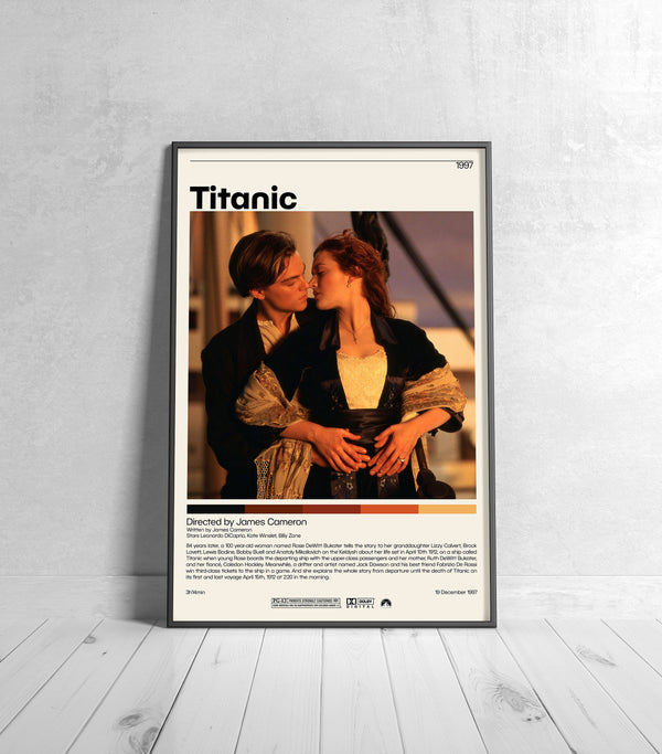 Titanic Movie Poster  James Cameron Minimalist Movie Poster, Vintage Retro Art Print, Custom Poster, Wall Art Print, Home Decor 1197126332