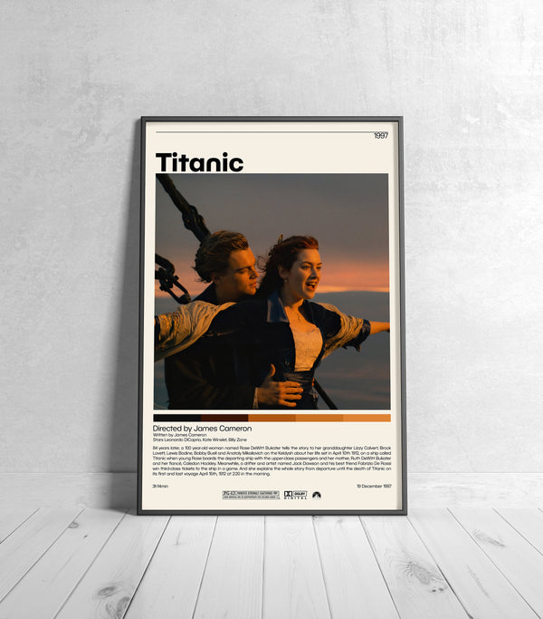 Titanic Movie Poster  James Cameron Minimalist Movie Poster, Vintage Retro Art Print, Custom Poster, Wall Art Print, Home Decor 1197126446