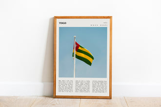 Togo Flag Print Africa Wall Art Togo Flag Poster Black White Poster  Poster Art Gift 1704332455
