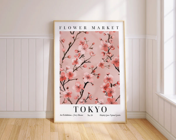 Tokyo Flower Market Poster Floral Print Cherry Blossom Wall Art PRINTED on Luxury Paper