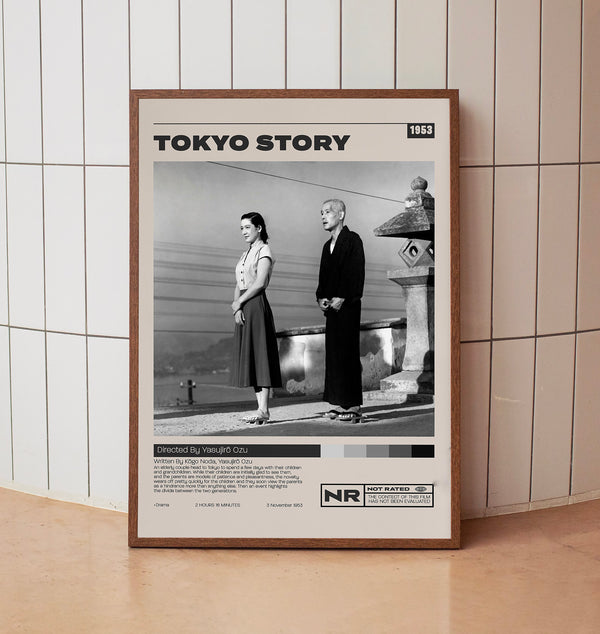 Tokyo Story Poster, Yasujirô Ozu, Minimalist Movie Poster, Vintage Retro ArtMovie Poster