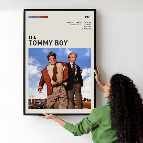 Tommy Boy Movie Poster  Minimalist  Midcentury Poster  Wall Art Print  Retro Movie Poster 1747696499 - Copy