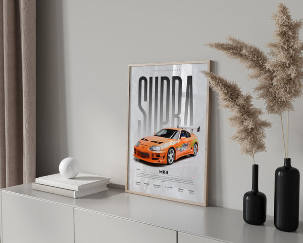 Toyota Supra MK4 Poster   Hyper Car Poster  Super Car Print  Art Print  Poster  Home Decor  Wall Decor 1622365148