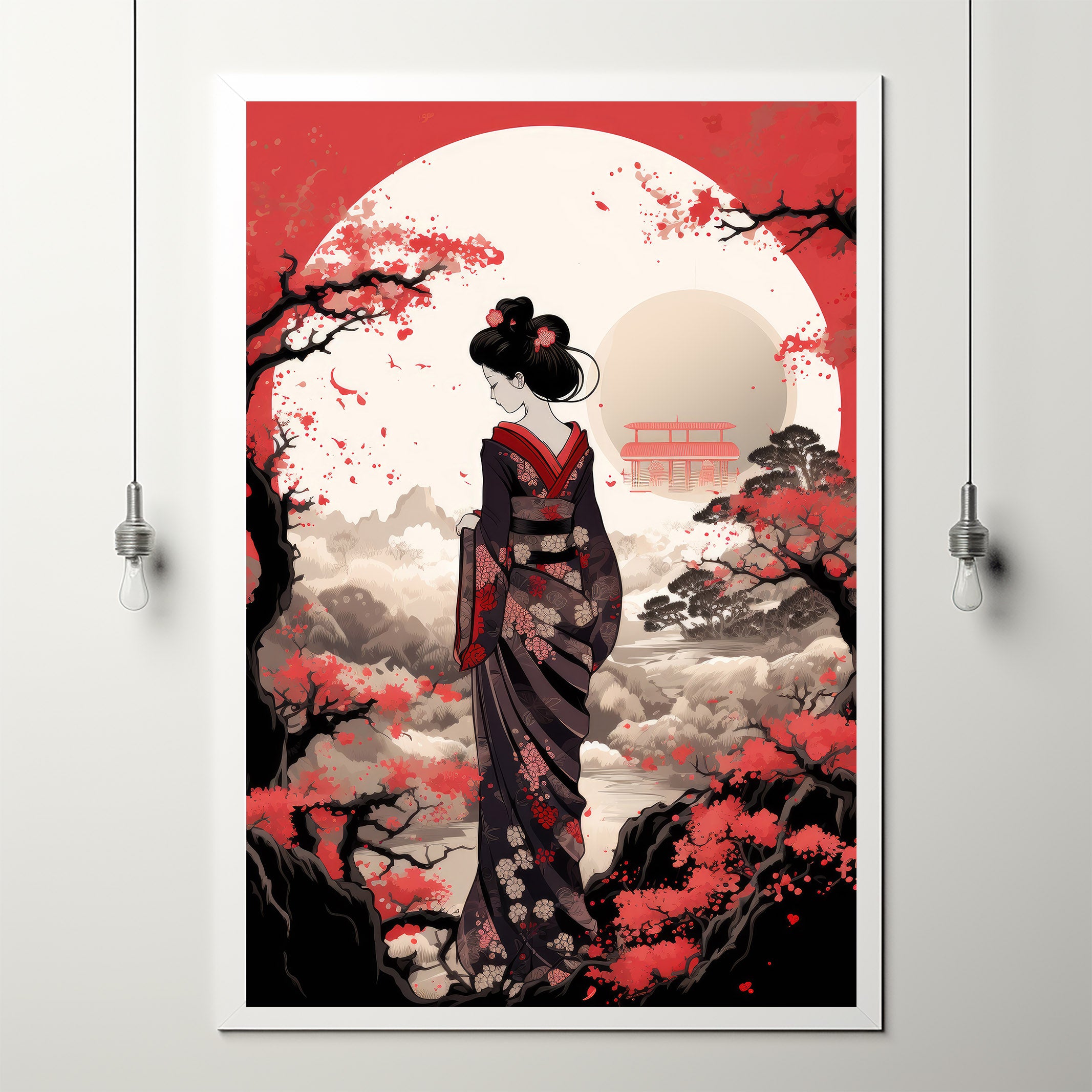Traditional Japanese Girl Poster - Authentic Kimono Art Print