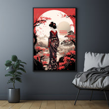 Traditional Japanese Girl Poster - Authentic Kimono Art Print - Classic Japan Culture Wall Art for Home Decor