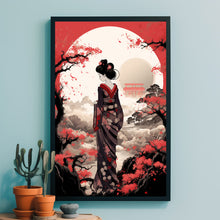 Traditional Japanese Girl Poster - Authentic Kimono Art Print - Classic Japan Culture Wall Art for Home Decor