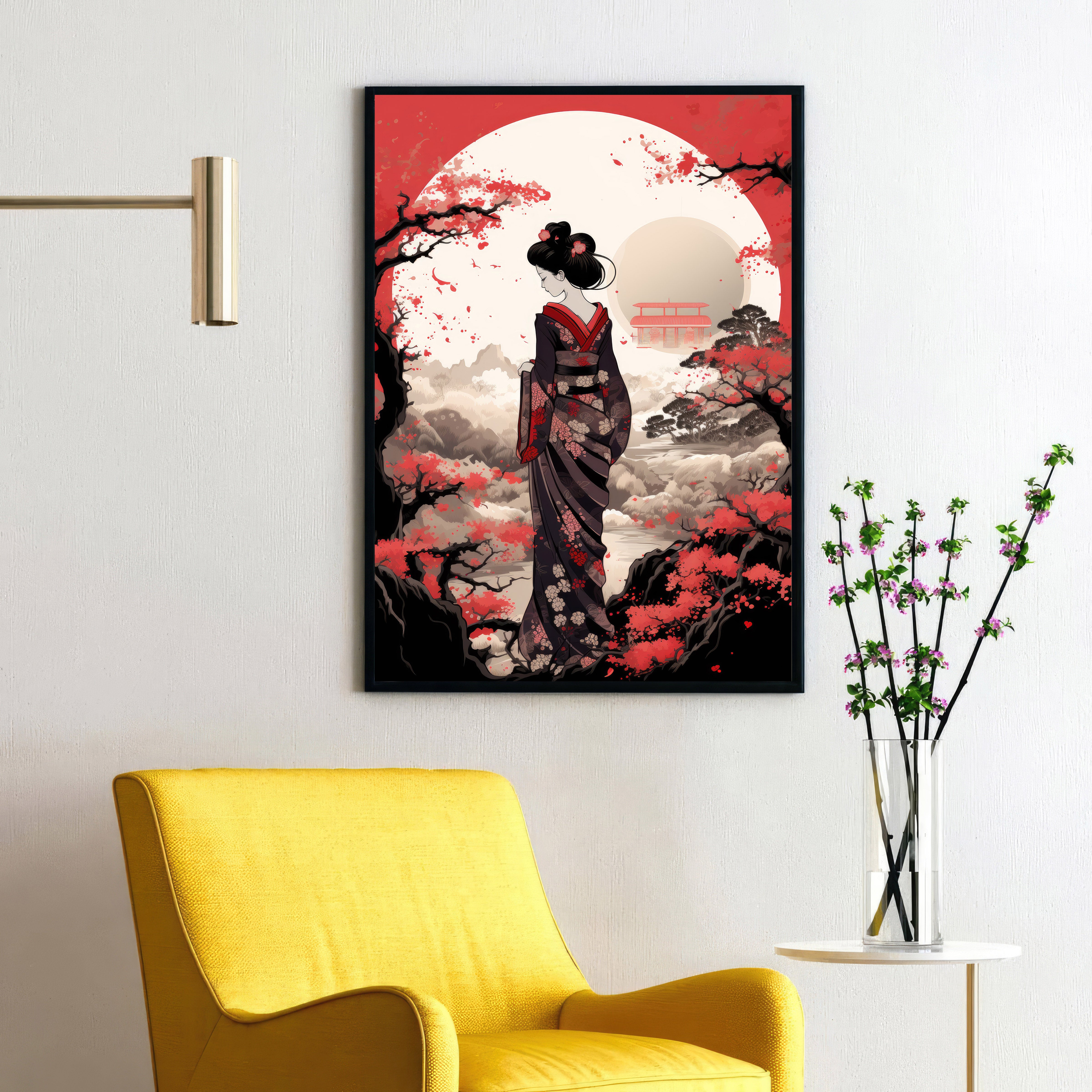 Traditional Japanese Girl Poster - Authentic Kimono Art Print