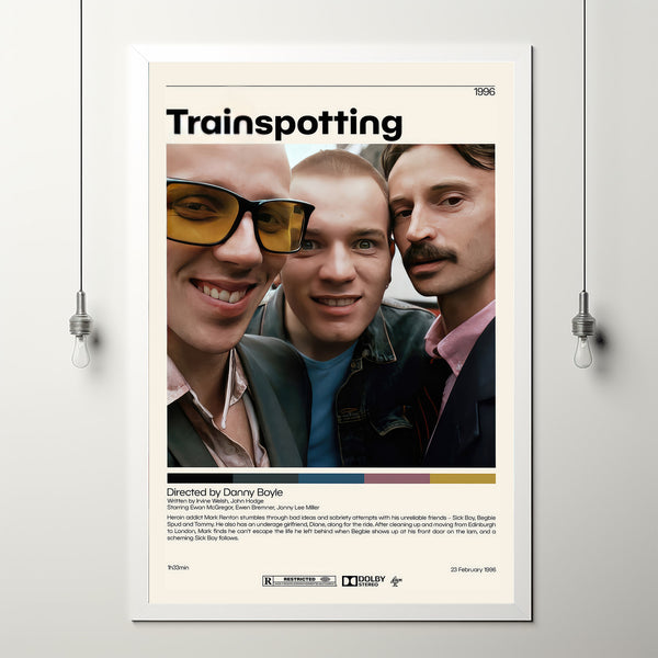Trainspotting Poster  Danny Boyle, Minimalist Movie Poster, Vintage Retro Art Print, Custom Poster, Wall Art Print