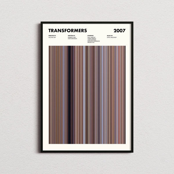 Transformers 2007 Movie Barcode Print, Transformers Print, Transformers Poster, Transformers Wall Art, Transformers Art Print 1631662887