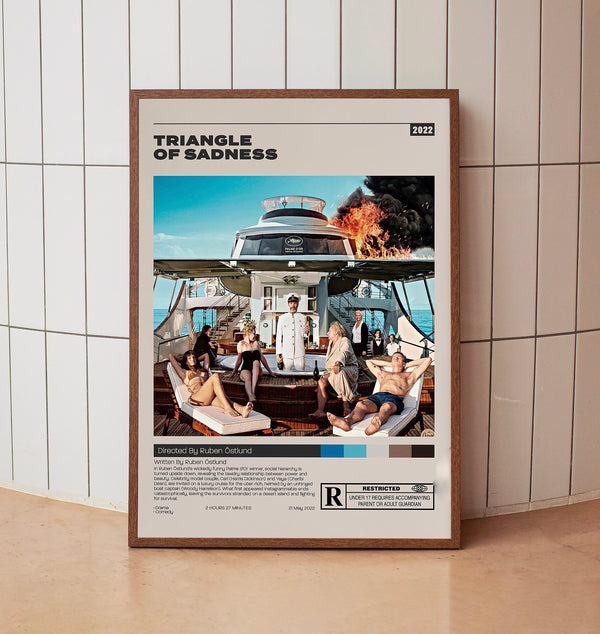 Triangle of Sadness Poster, Ruben Östlund, Minimalist Movie Poster, Vintage Retro Art